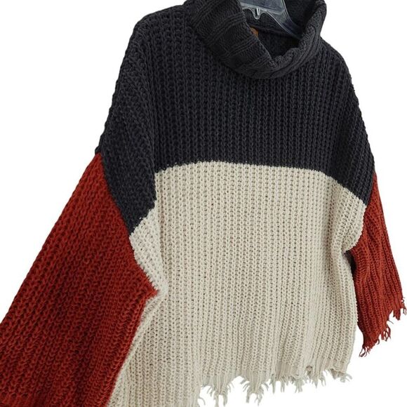 POL Orange Cream Chunky Turtleneck Sweater MED - Picture 2 of 10